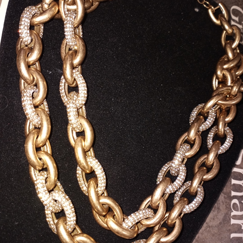 J.Crew Rhinestone Double Link Chain - Picture 2 of 6